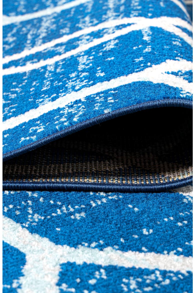 Asilah Ogee Fretwork Area Rug, Alternate, color, Blue/Gray