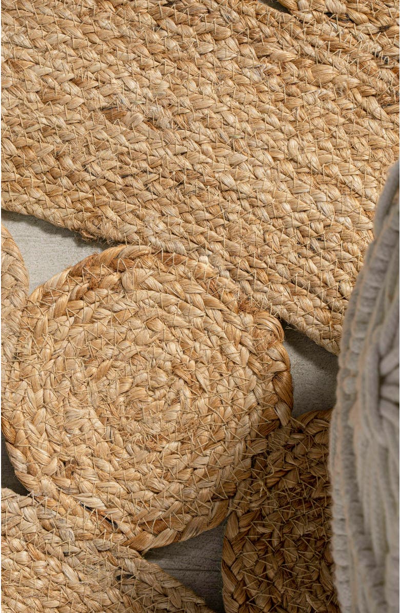 JONATHAN Y Daisy Hippy Jute Medallion Circle Round Area Rug, Alternate, color, Natural