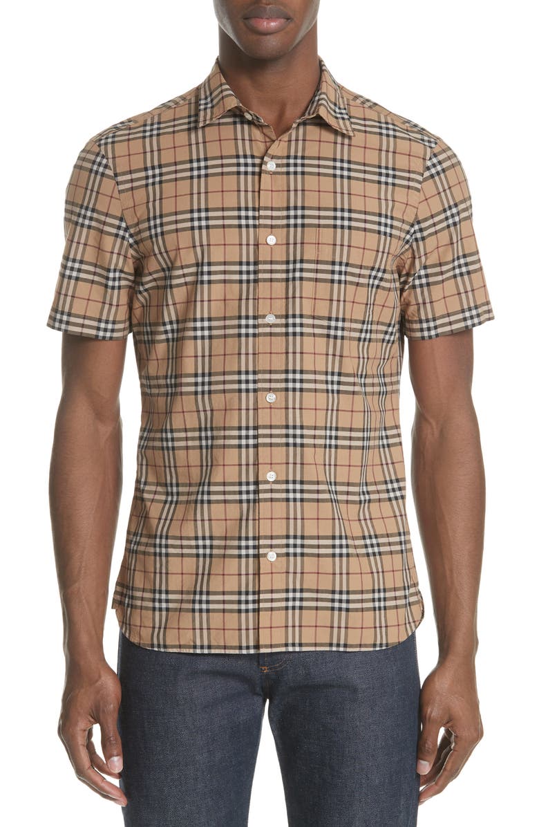 Burberry Alexander Check Sport Shirt, Main, color, 