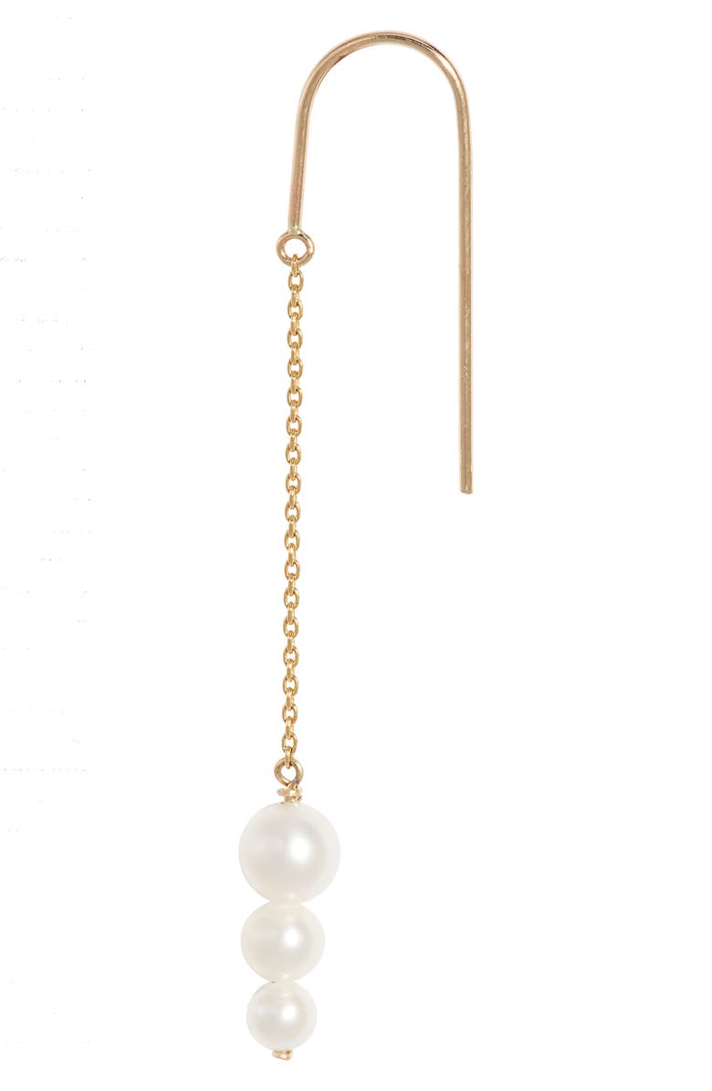 Poppy Finch Cultured Pearl Threader Earrings, Alternate, color, 