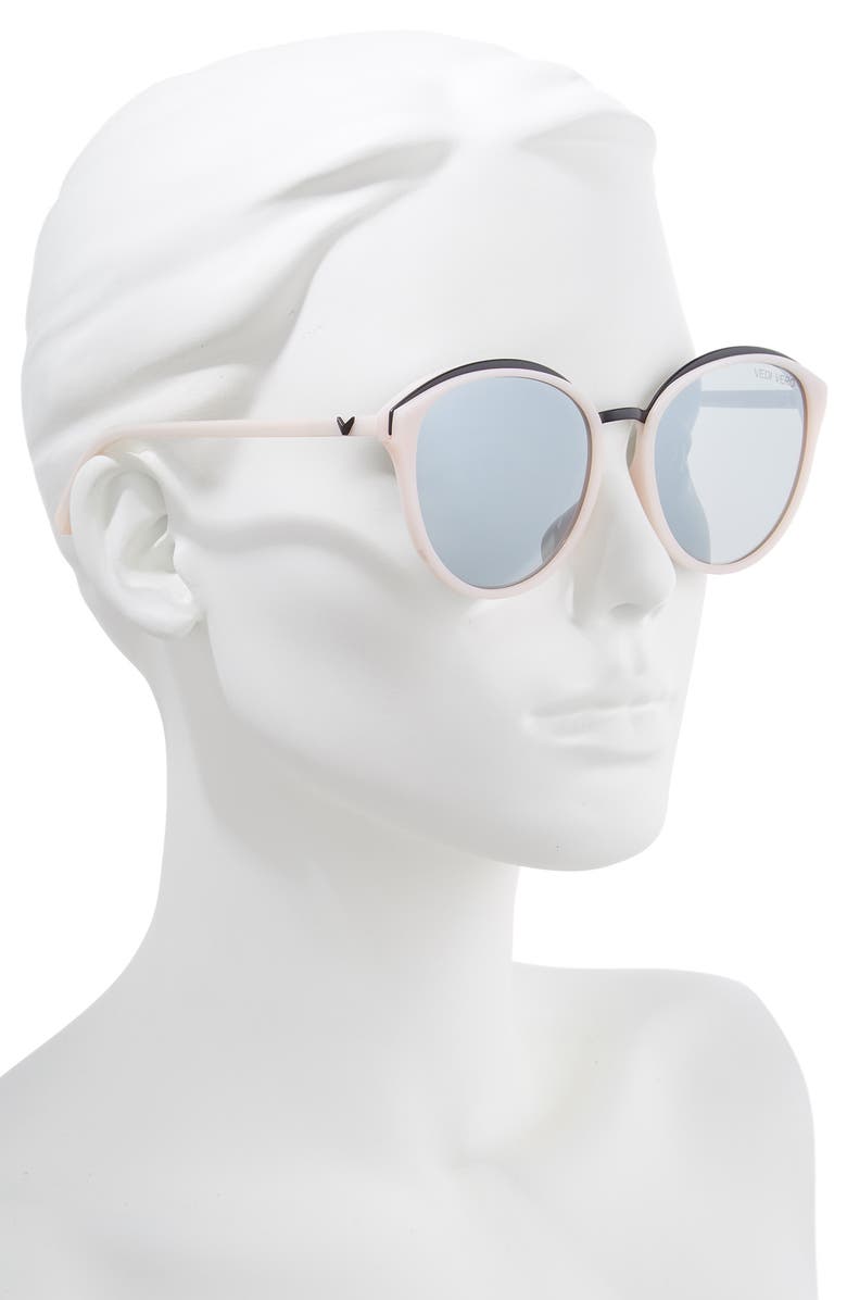 VEDI VERO 59mm Mirrored Round Cat Eye Sunglasses, Alternate, color,