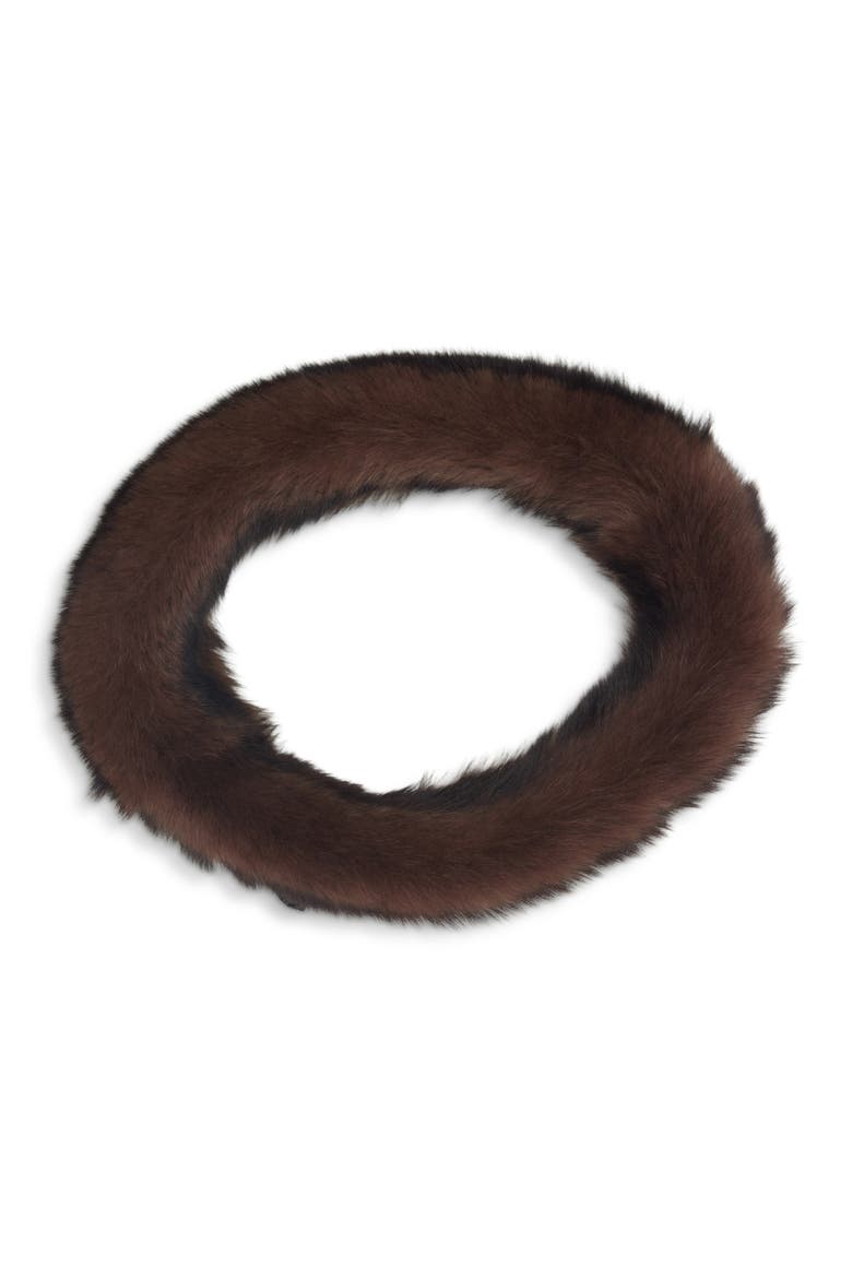 Signature Faux Fur Headband, Alternate, color, BROWN