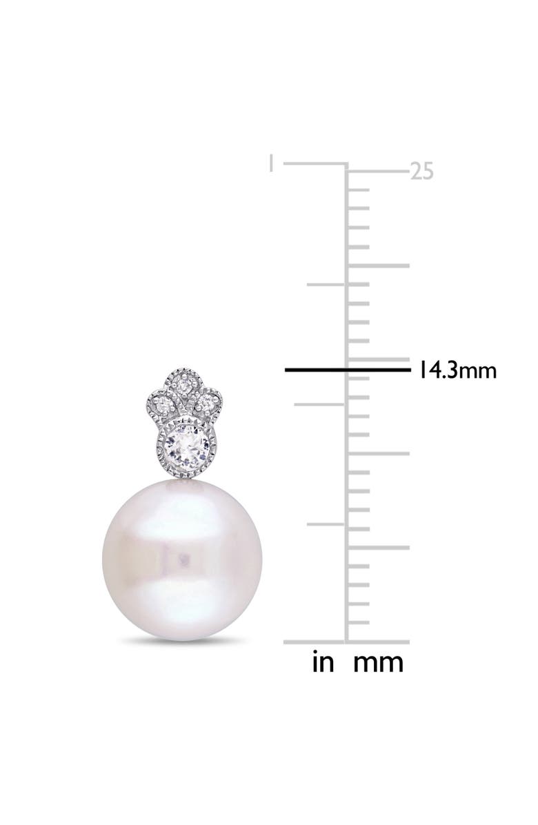 Julianna B. Pearl, White Sapphire & Diamond Stud Earrings 10k, Alternate, color, 10K White Gold