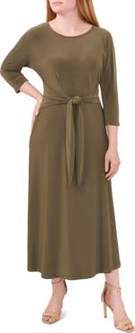 Chaus Tie Front Fit & Flare Midi Dress