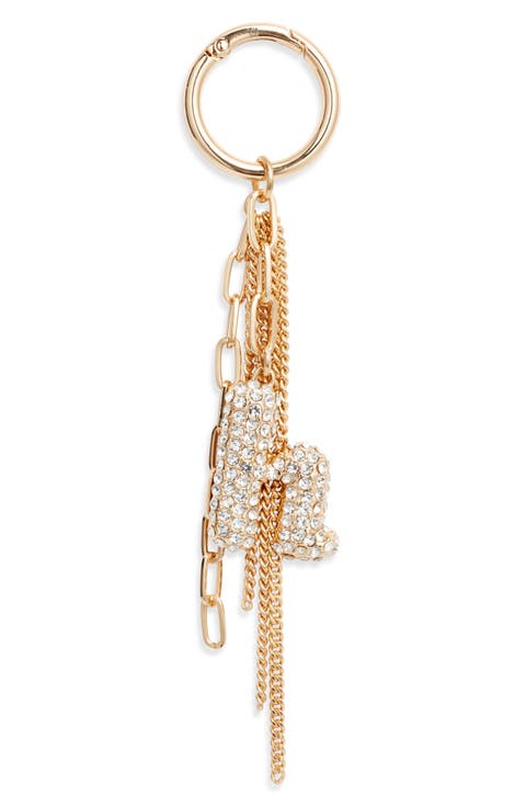 Pavé Crystal Inital Bag Charm