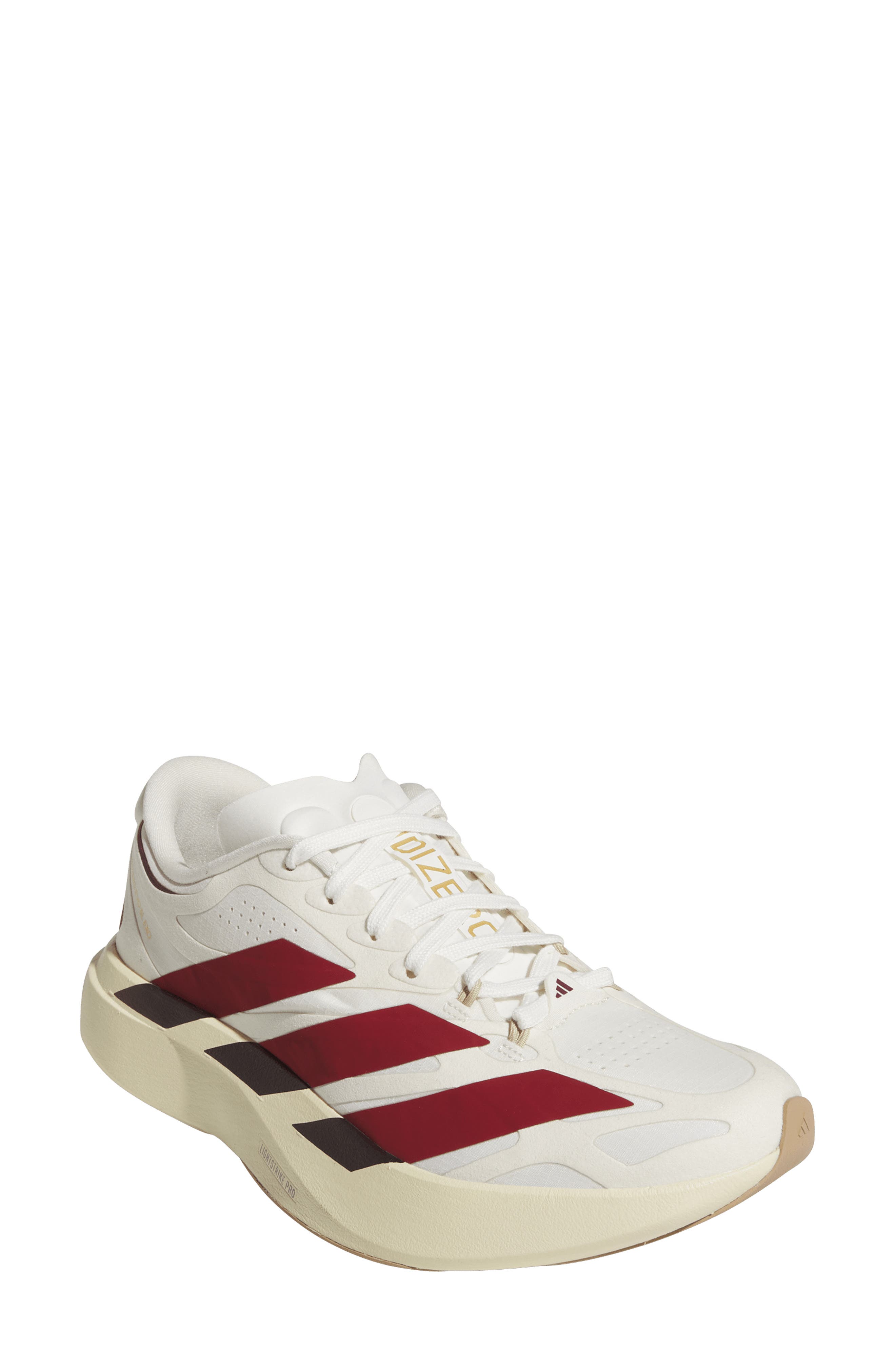 Adizero Evo SL EXO Running Shoe, Main, color, WHITE/ RED/ CREAM WHITE