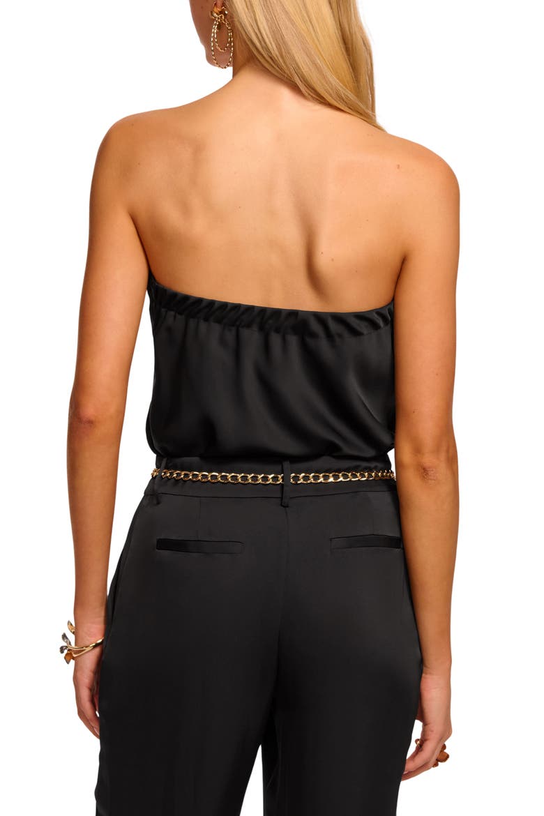Ruben Strapless Satin Bodysuit, Alternate, color, BLACK