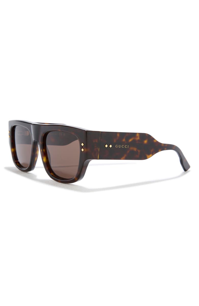 Gucci 54mm Square Sunglasses, Alternate, color, Havana Havana Brown