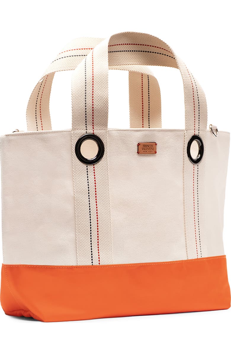 Frances Valentine Summer Cotton Canvas Tote, Alternate, color, Natural/ Orange
