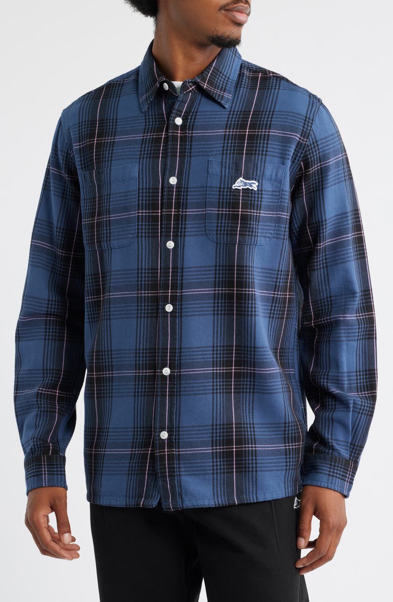 ICECREAM Jacob Flannel Button-Up Shirt, Alternate, color, Sargasso S