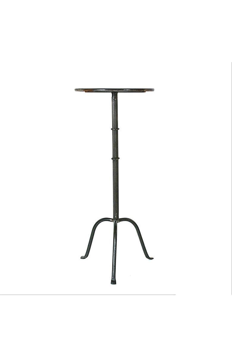 Storied Home Round Sleek Metal Martini Table, Black, Main, color, Black