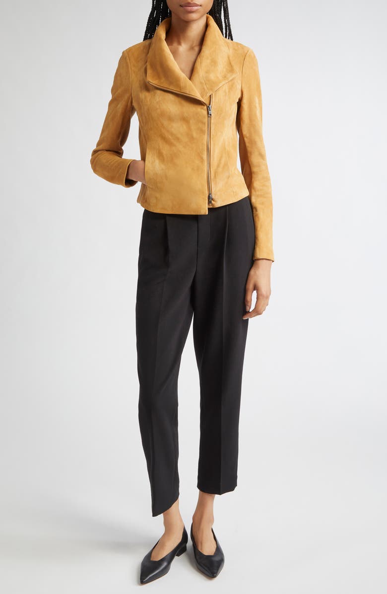 Vince Suede Scuba Jacket, Alternate, color, Saddle