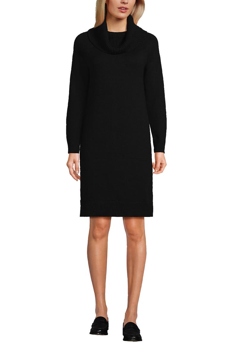 Lands' End Cozy Lofty Cowl Neck Sweater Dress, Alternate, color, 