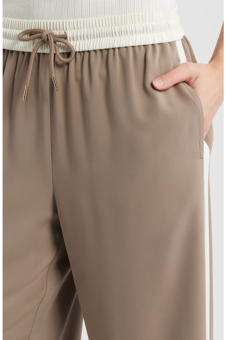 Drawstring Waist Track Pants, Alternate, color, GOAT/GARDENIA