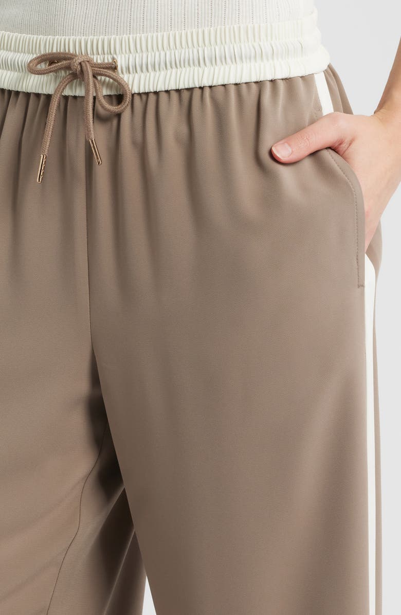 Bernardo Drawstring Waist Track Pants, Alternate, color, Gardenia/ Goat