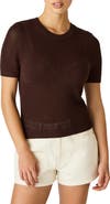 Steve Madden Blakelee Open Stitch Short Sleeve Sweater