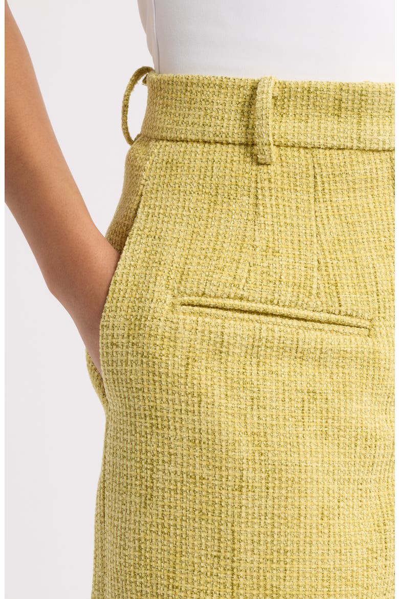 High Waist Tweed Shorts, Alternate, color, CHARTREUSE
