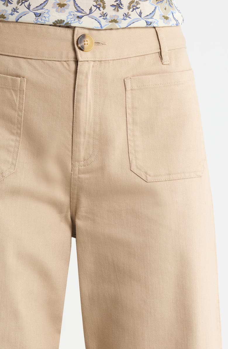 Treasure & Bond Patch Pocket Crop Wide Leg Pants, Alternate, color, Beige Humus