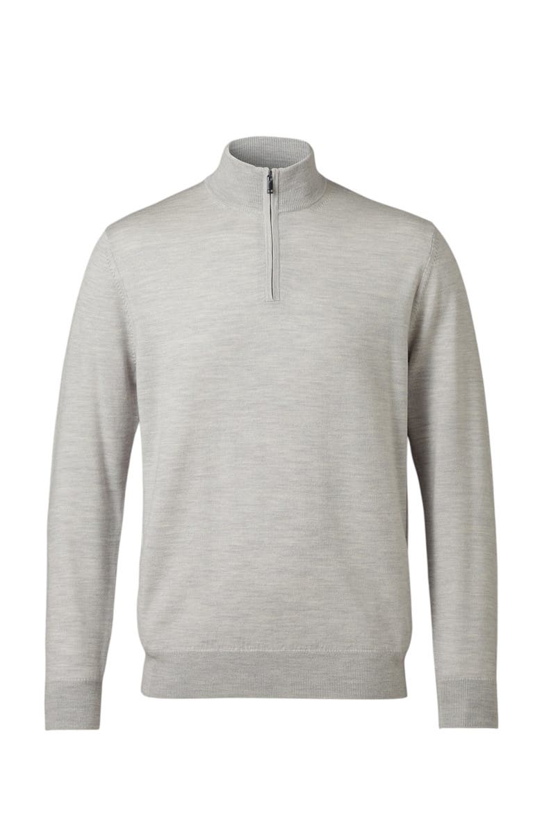 Pure Merino Zip Neck Sweater, Alternate, color, Silver Grey