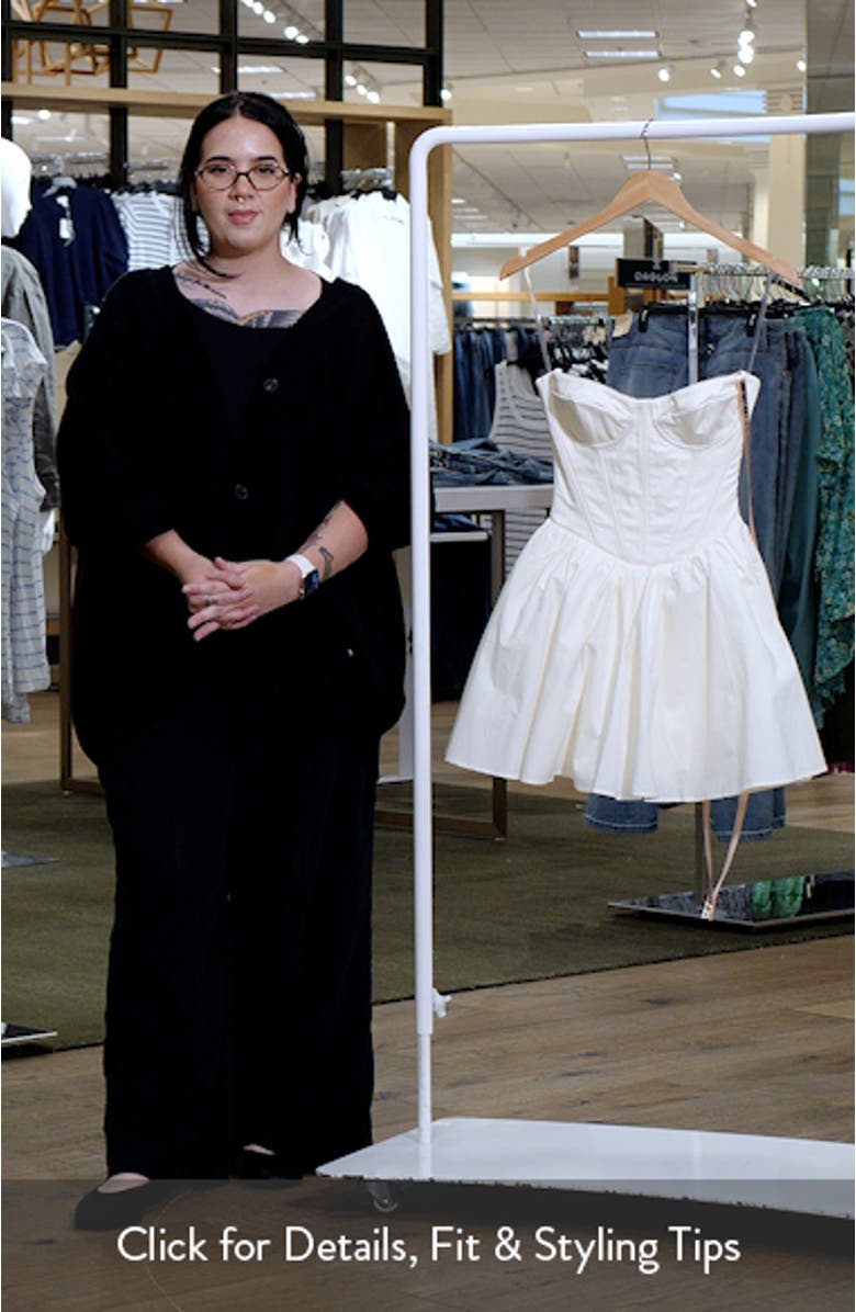 Kristiana Strapless Stretch Cotton Cocktail Minidress, sales video thumbnail