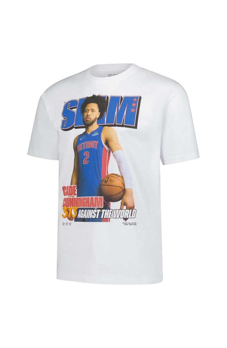 SLAM Unisex SLAM Cade Cunningham White Detroit Pistons April/May 2025 Cover Graphic T-Shirt, Alternate, color, White