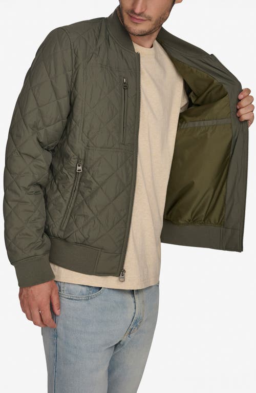 Shop Levi's Quilted Nylon Bomber Jacket In Sage Green