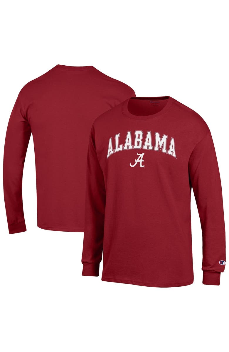 Champion Men's Champion Crimson Alabama Crimson Tide Arch Over Logo Long Sleeve T-Shirt, Alternate, color, Crimson