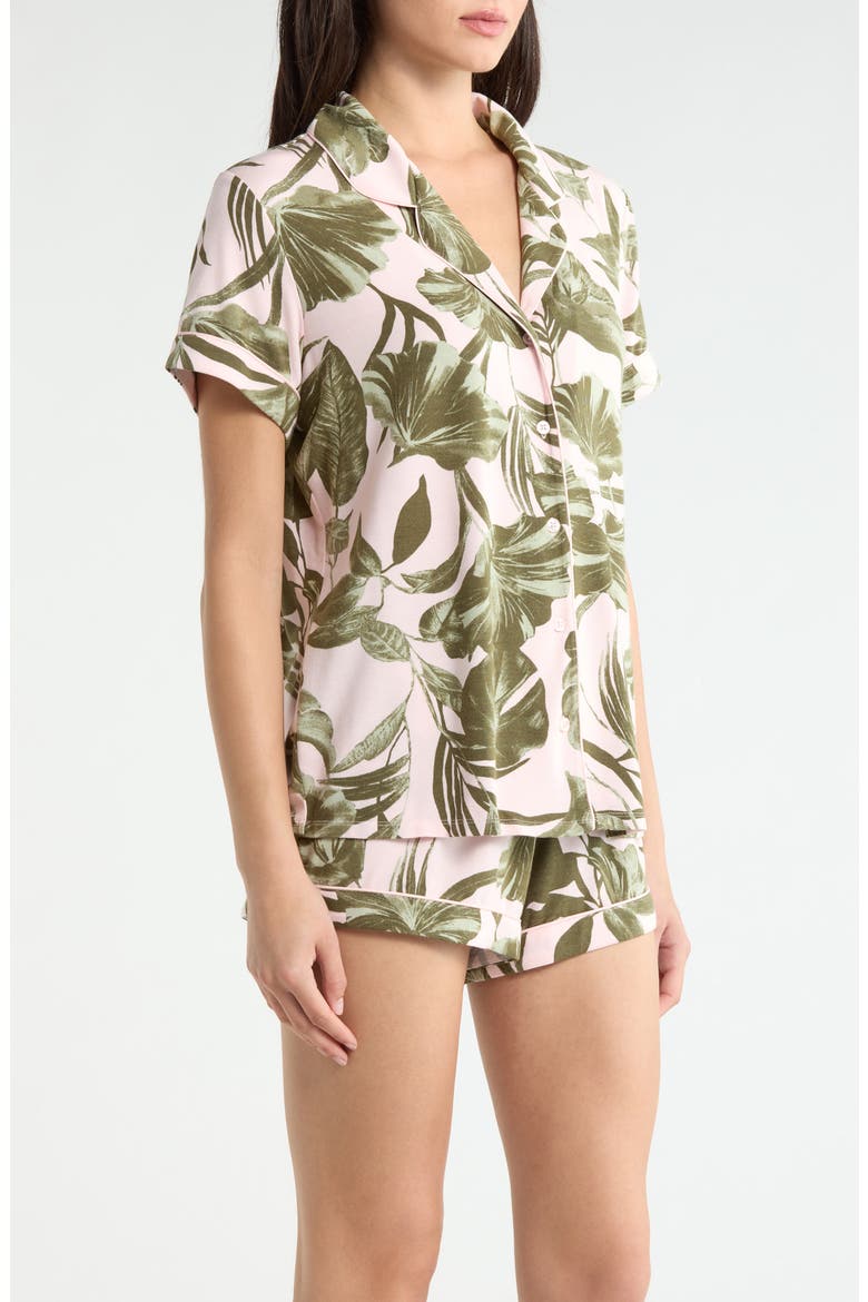 Moonlight Eco Short Pajamas, Alternate, color, PINK- OLIVE SKETCH TROPIC