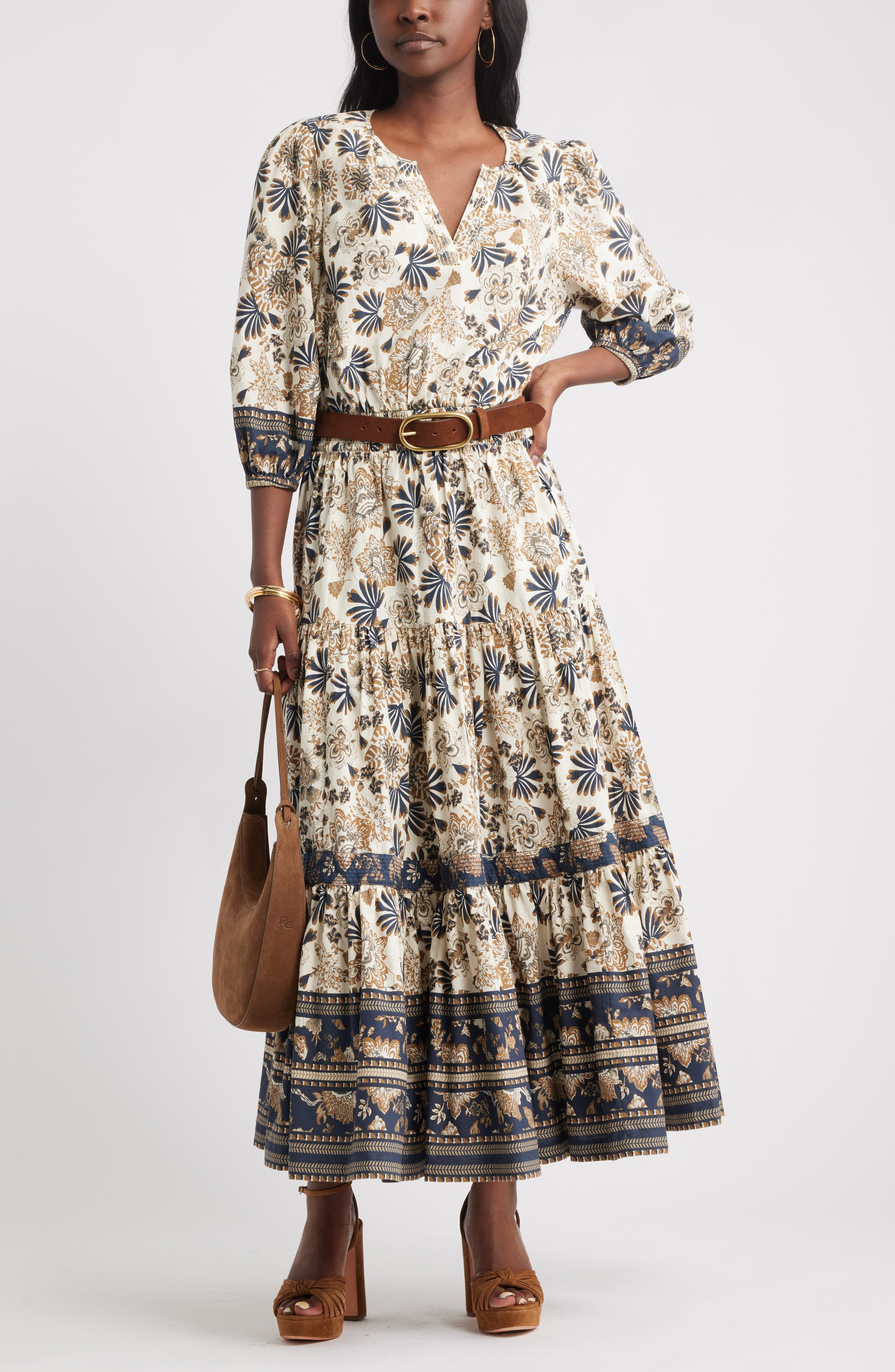 Printed Tiered Cotton Maxi Dress - image 4