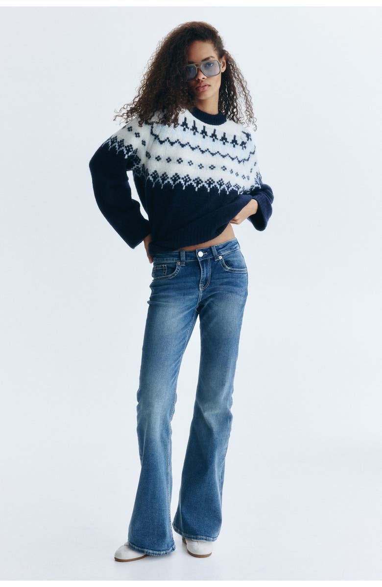 H&M Flared Low Jeans, Alternate, color, Denim Blue