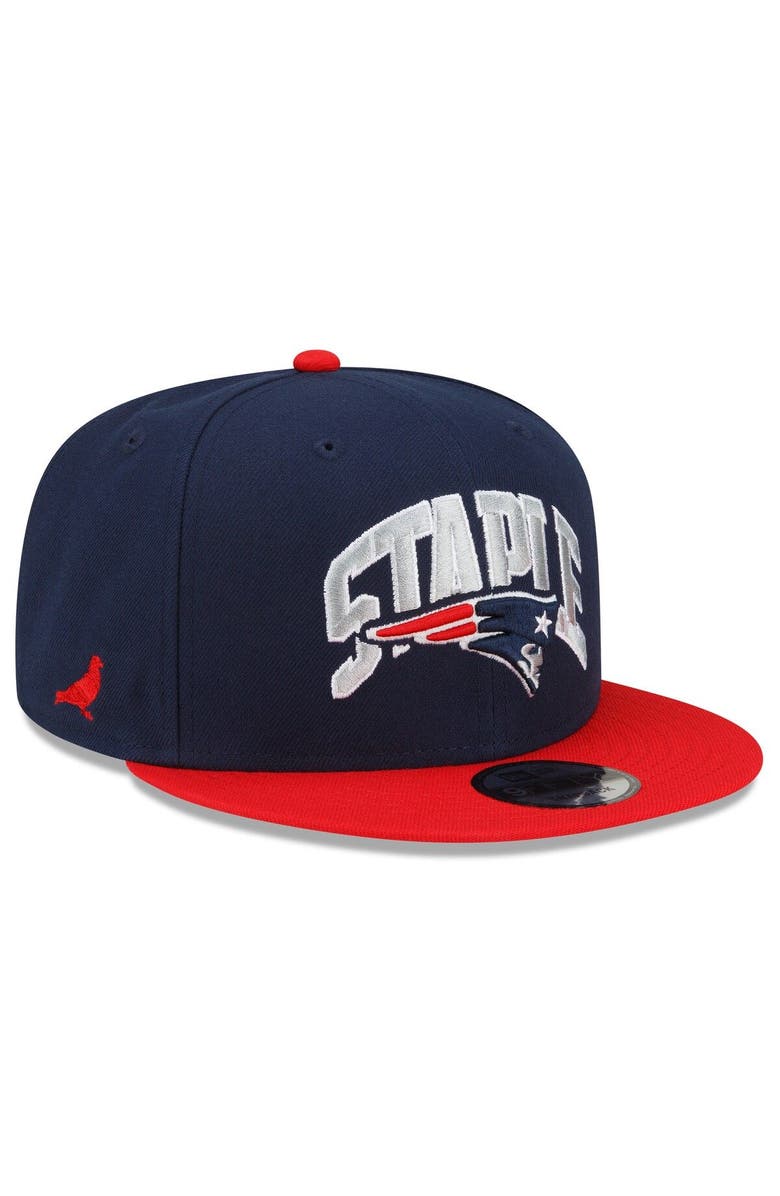 New Era x Staple Men's New Era Navy/Red New England Patriots NFL x Staple Collection 9FIFTY Snapback Adjustable Hat, Main, color, Navy