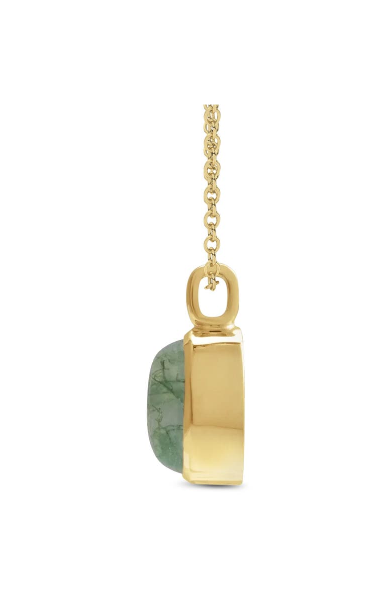 ALLUREZ Oval Natural Cabochon Citrine Pendant Necklace 14K 0.96ct, Alternate, color, Moss,Yellow Gold