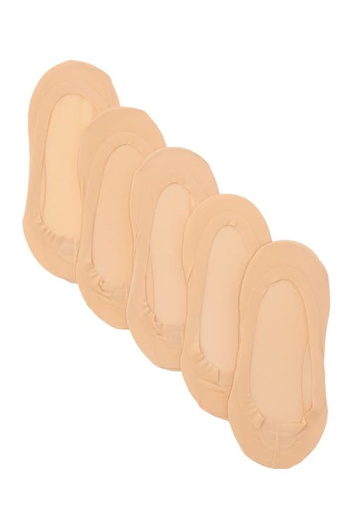 Memoi Fine Edge Sock Liners In Beige