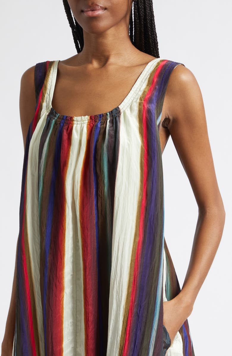 Christopher John Rogers Morris Stripe Crinkled Maxi Dress, Alternate, color, Calla Lily Multi