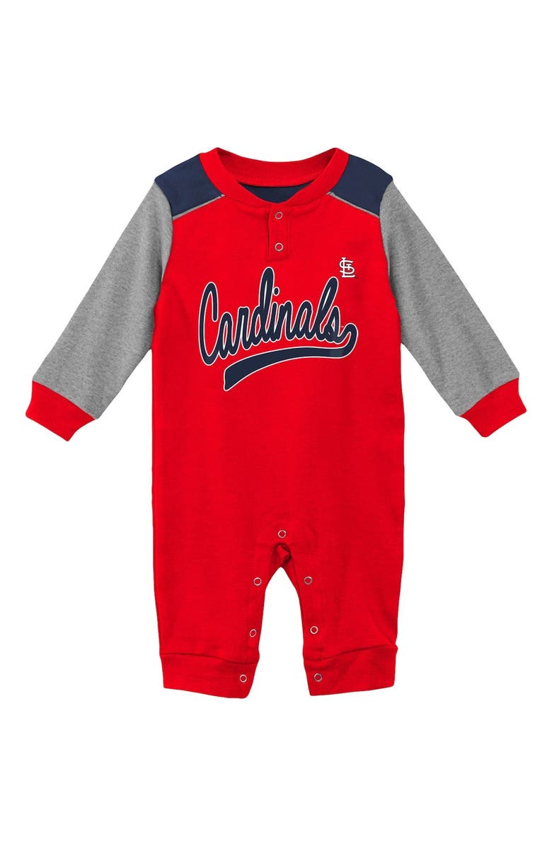 Outerstuff Newborn & Infant Red/Heathered Gray St. Louis Cardinals Scrimmage Long Sleeve Jumper, Main, color,