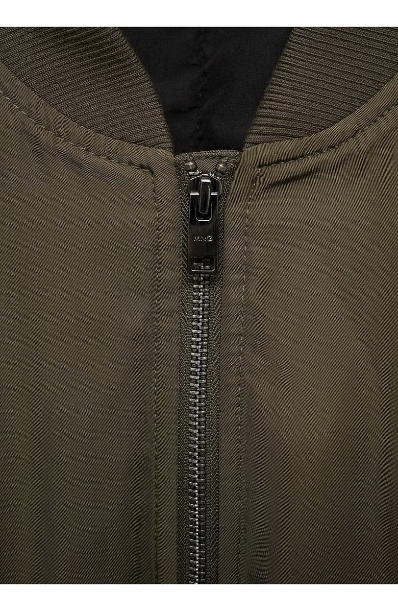 MANGO Water Repellent Quilted Bomber Jacket, Alternate, color, 