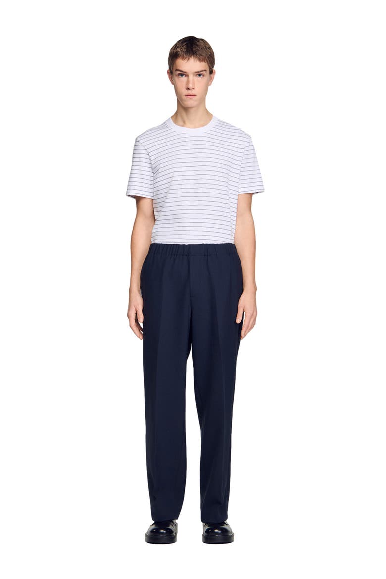 Wide-leg trousers, Alternate, color, Navy blue