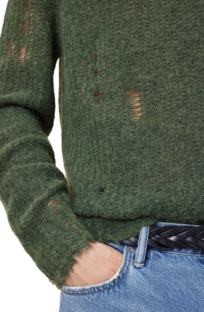 AllSaints Bleaker Raw Edged Crewneck Sweater, Alternate, color, 