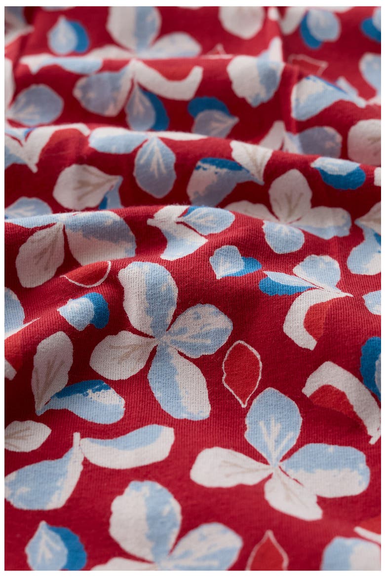 Seed Packet Floral Stretch Organic Cotton Midi Dress, Alternate, color, POSY PRESS BOAT RED