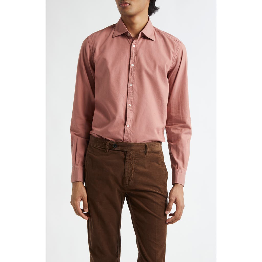 Massimo Alba Classic Cotton Button-Up Shirt in Coral  product
