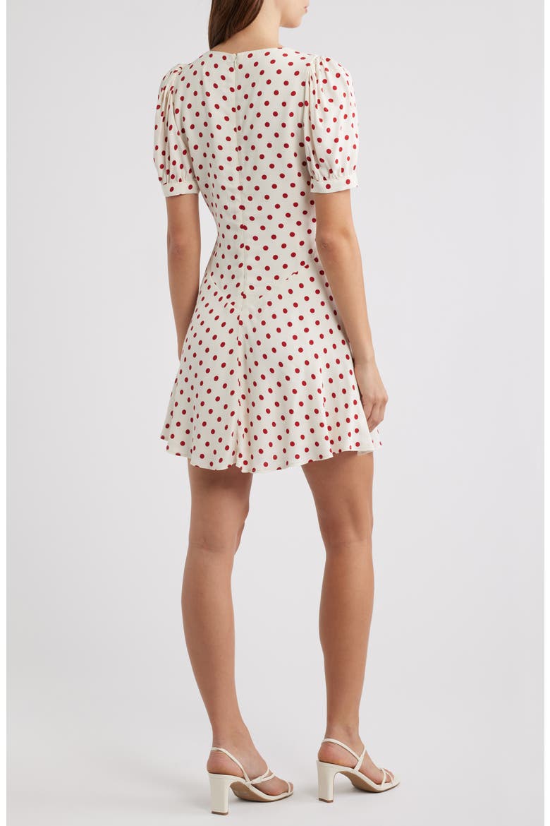 Naira Puff Sleeve Minidress, Alternate, color, KETCHUP DOT