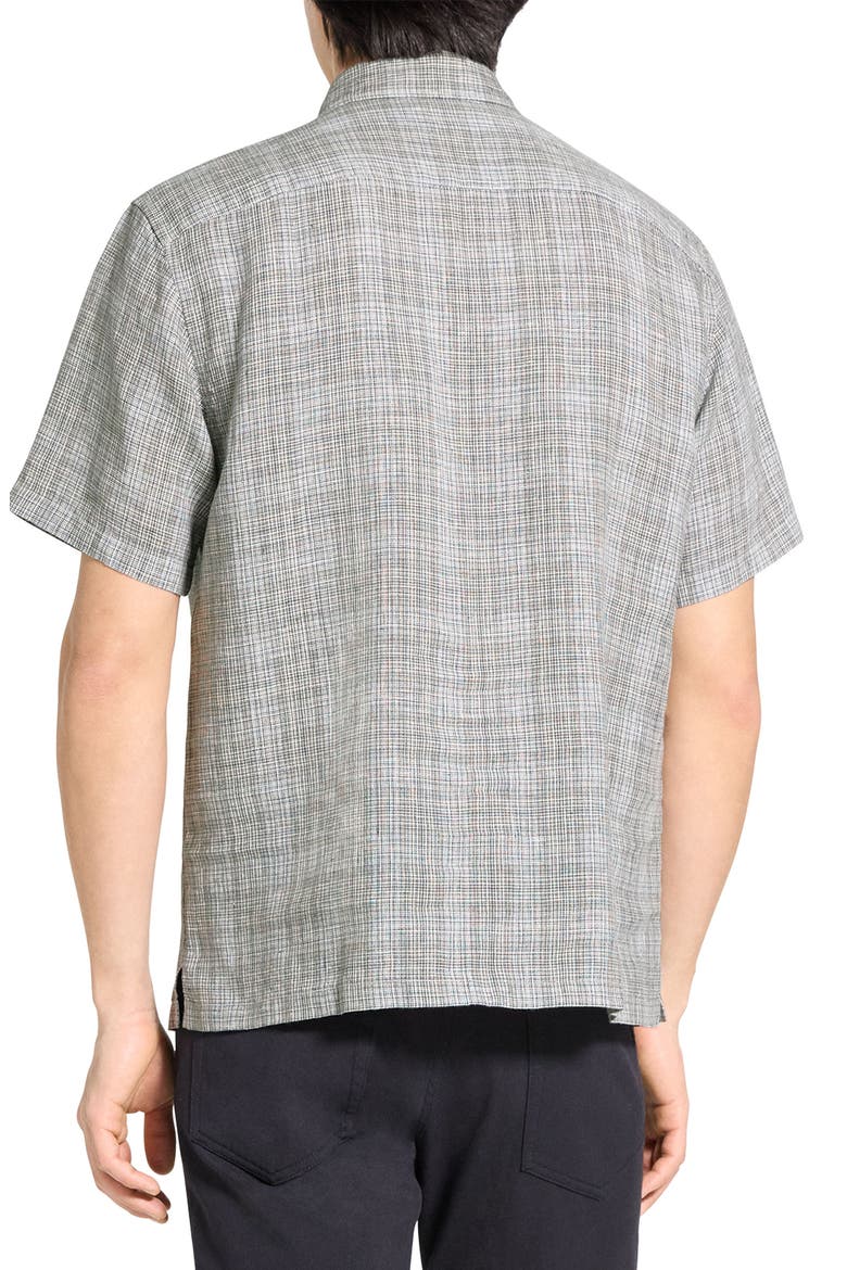 Irving Plaid Short Sleeve Linen Button-Up Shirt, Alternate, color, PINE GROVE MULTI - 2RN