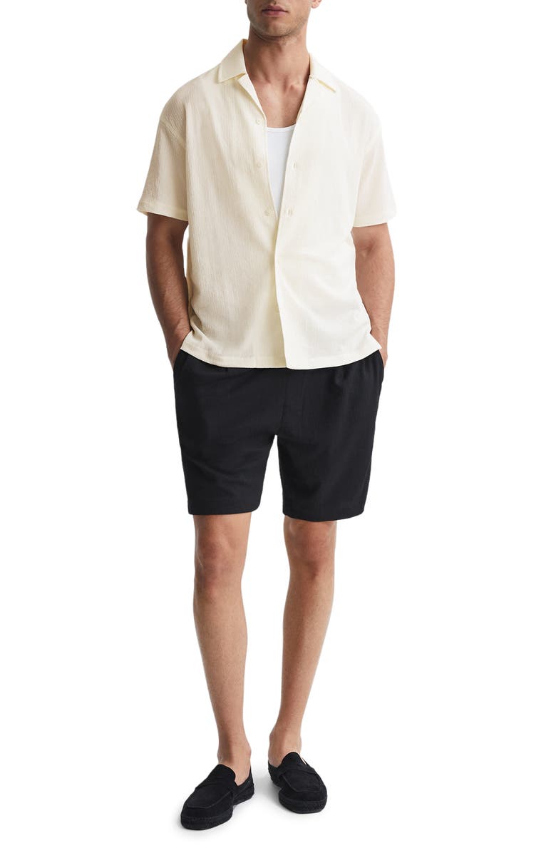 Reiss Darcy Textured Short Sleeve Button-Up Shirt, Alternate, color,