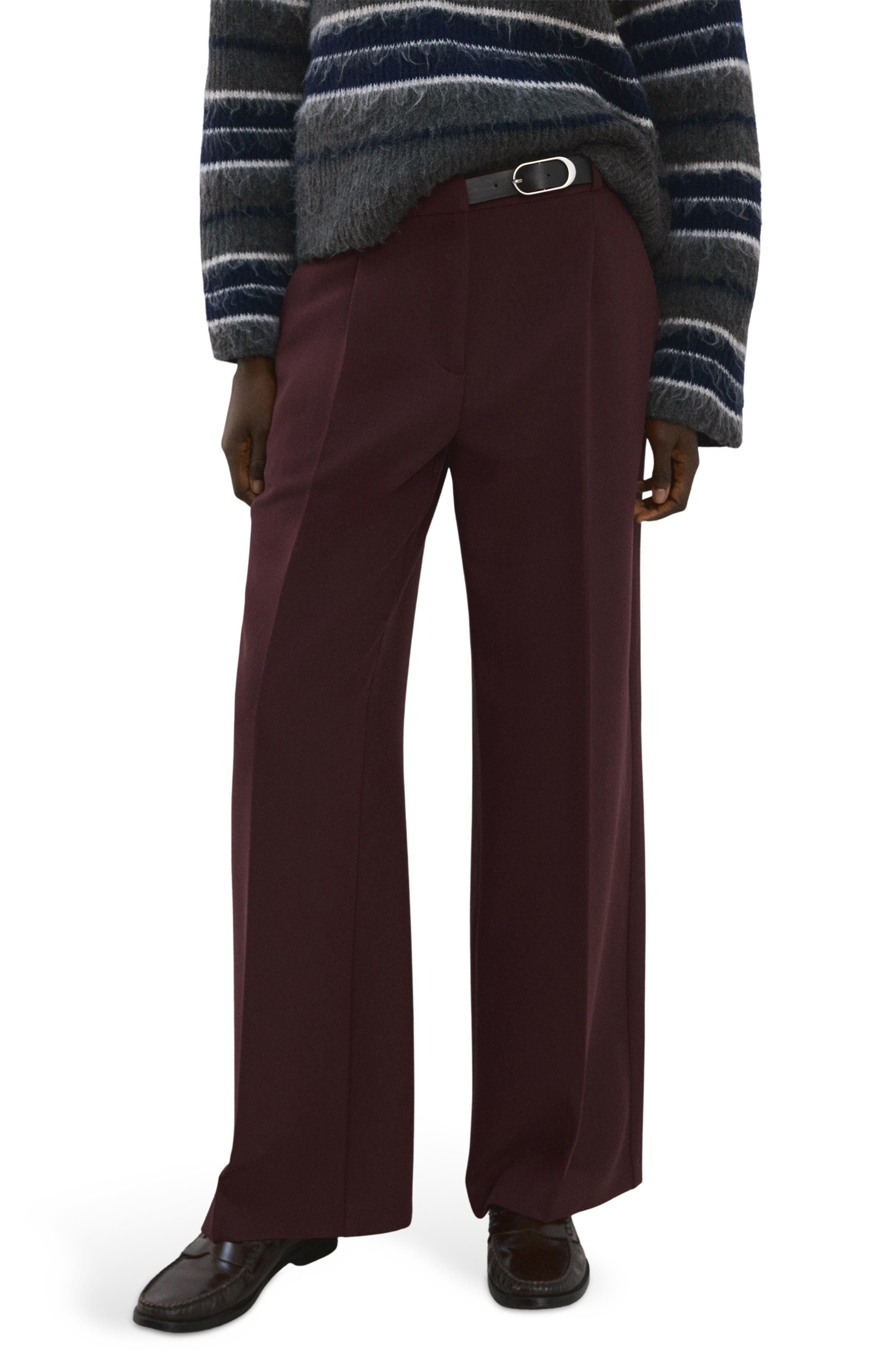 Mid Rise Straight Leg Belt Pants - image 3