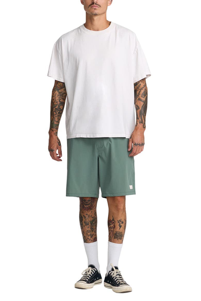Vacancy Ghost Stripe Shorts, Alternate, color, JADE