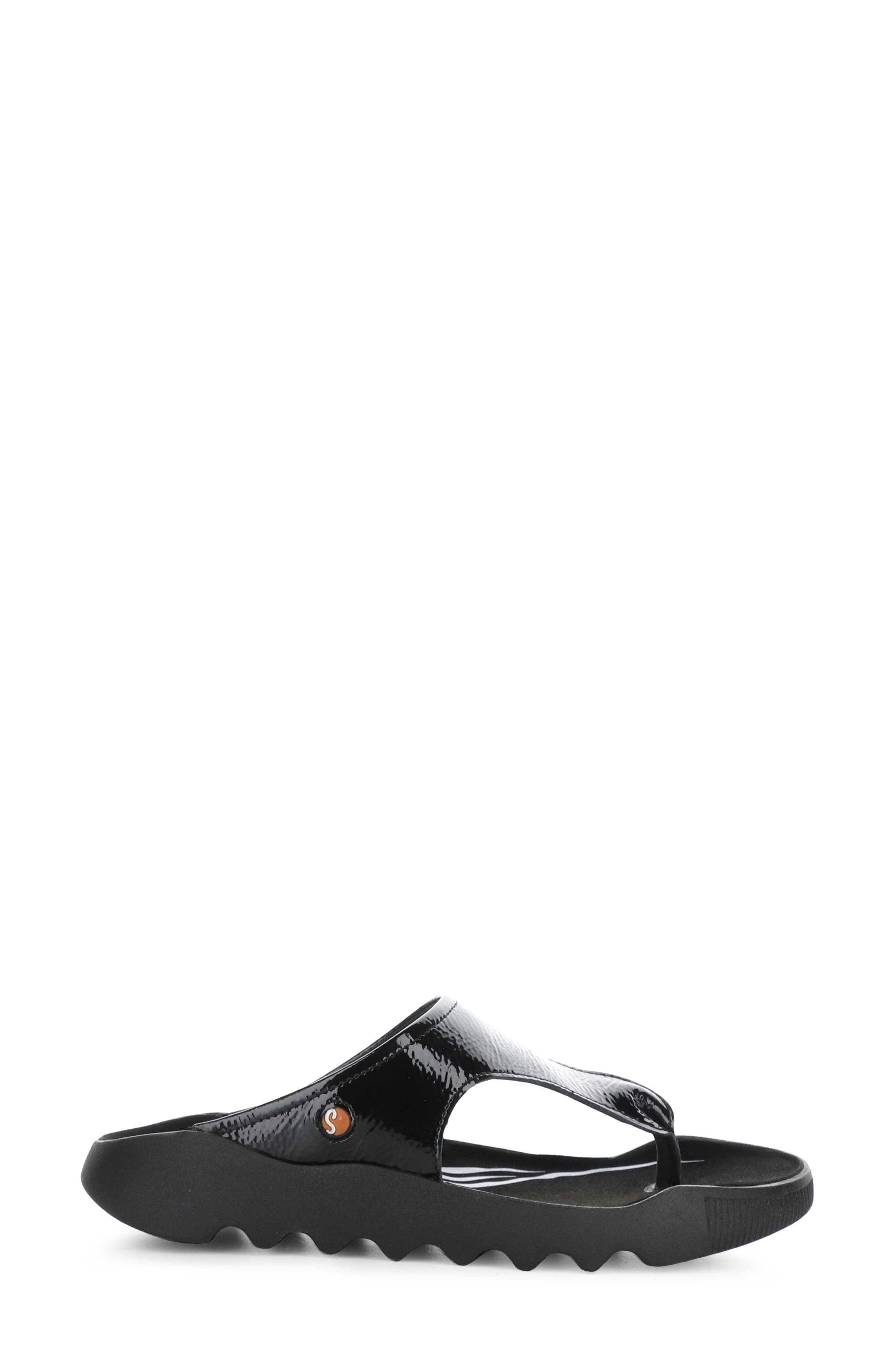Fly London Patent Flip Flop Sandal, Alternate, color, Black Smooth Luxor