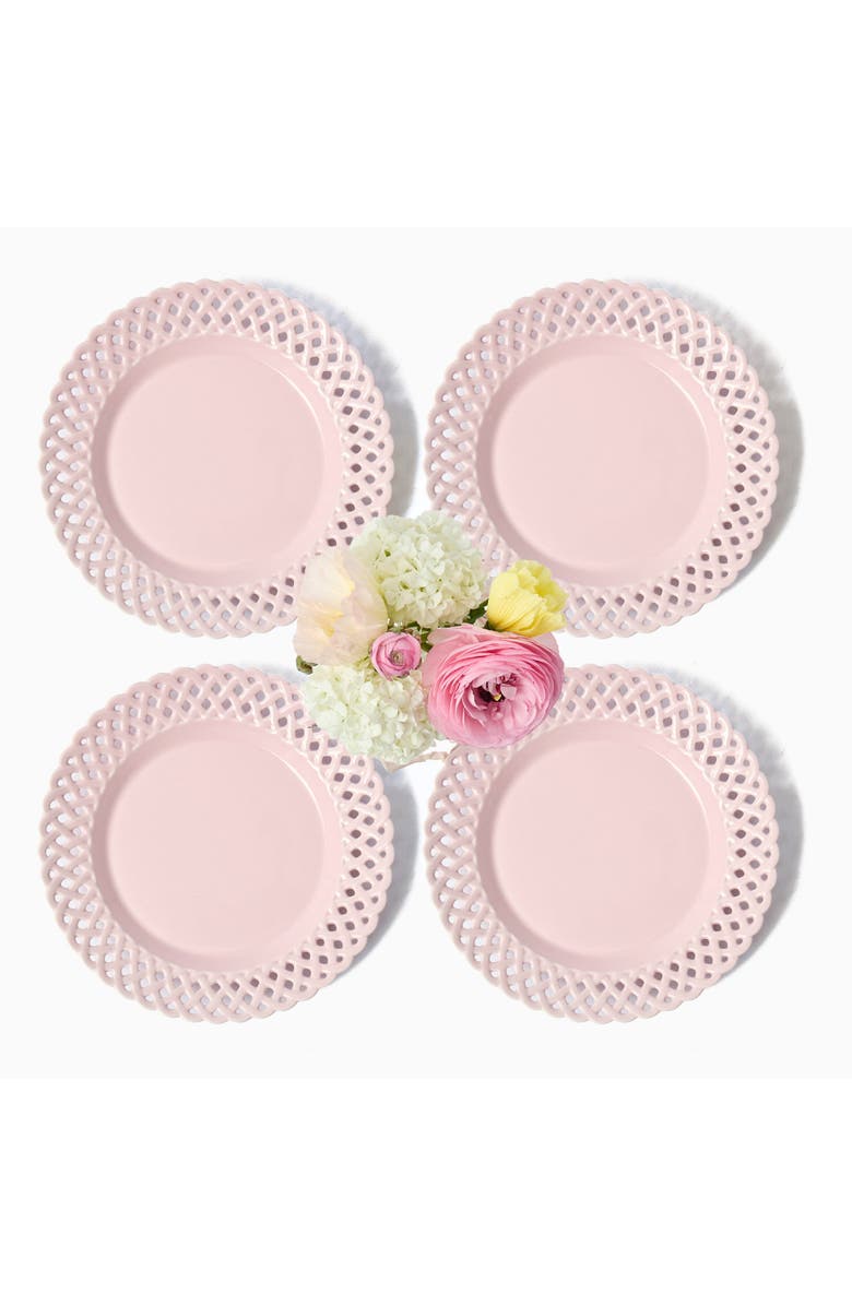 Mrs. Alice Pink Basketweave Starter Plate, Main, color, Pink