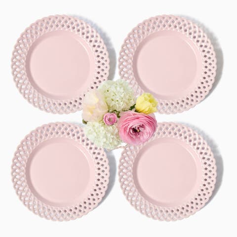 Pink Basketweave Starter Plate (Set of 4)