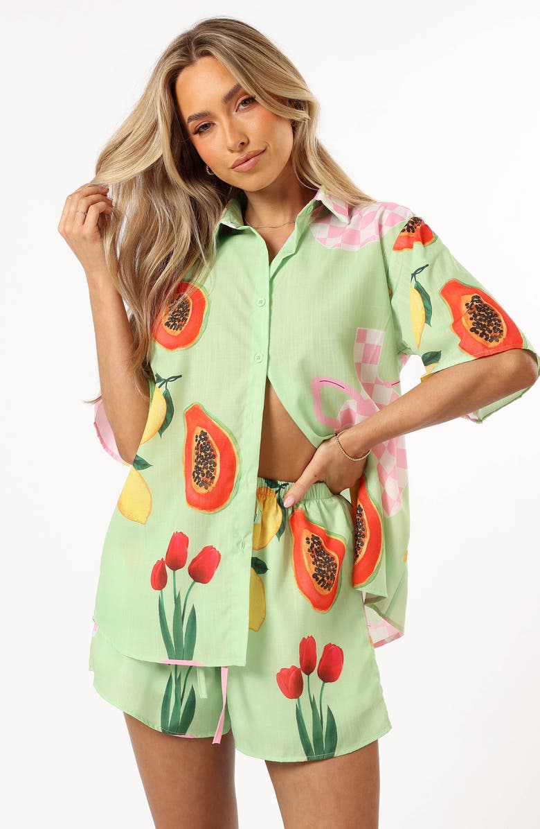 Petal & Pup Piccolo Button-Up Shirt & Shorts Set, Alternate, color, 