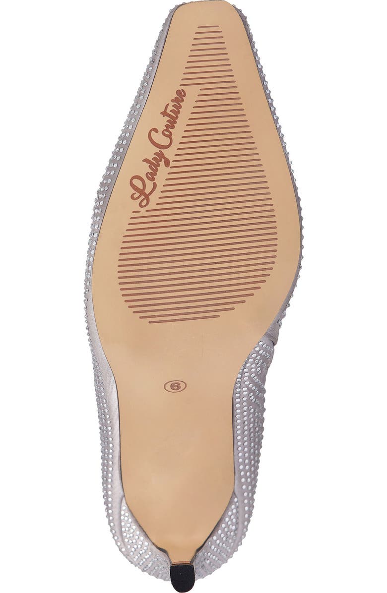 LADY COUTURE Diamond Rhinestone Pointed Toe Boot, Alternate, color, Silver